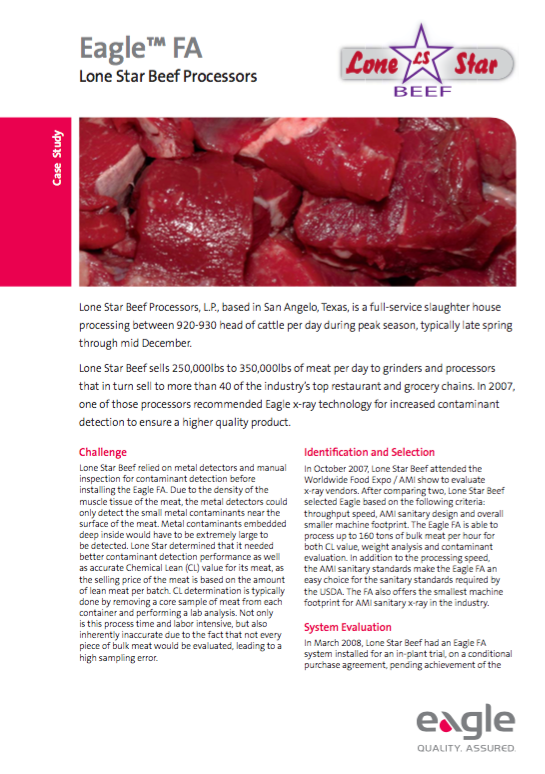 Lone Star Beef Processors: Calidad de la carne garantizada gracias a la inspeccin de los productos
